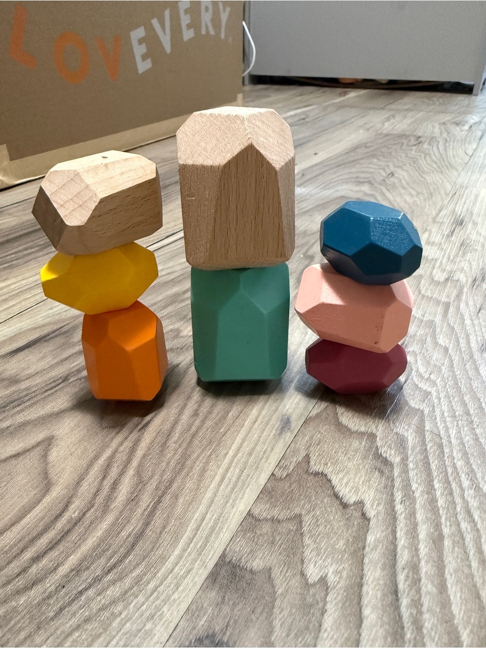 Wooden Stacking Stones Toy - Multicolor